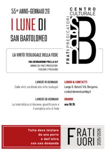 55° Anno – 2026                               Riprendono gli Incontri del Centro Culturale San Bartolomeo